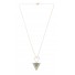 Long Necklace - Metal and fabric triangles charm.