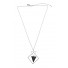 Necklace - Geometric shapes with fabric triangle within.
