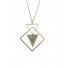 Necklace - Geometric shapes with fabric triangle within.