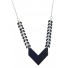 Long Necklace - V shaped enamelled charm.