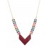 Long Necklace - V shaped enamelled charm.