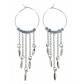 Earrings - Circles with faceted beads and chains.