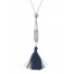 Stainless Steel Necklace - Plain color pom pom with sphere and shaft.