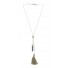 Stainless Steel Necklace - Plain color pom pom with sphere and shaft.