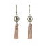 Stainless Steel Earrings - Plain color pom pom with sphere charm.