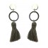 Boucles d'oreilles Acier - Pompon uni et anneau.