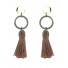 Stainless Steel Earrings - Plain color pom pom set on ring.