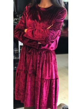 Dress - Plain color vlevet style.