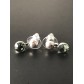Earrings - Plain bead with gemstone.