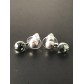 Boucles d'oreilles - Perle lisse et strass.