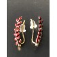 Earrrings - Enamelled metallic leafs charm.