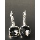 Earrings - Square gemstone charm.