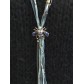 Long Necklace - Multilaces leather style with bee charm.