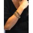 Bracelet aimant - Double tour avec perles facettes et lien façon cuir