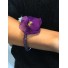 Bracelet éla - Perles grosse fleur tissu avec plumes