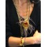 Bracelet éla - Perles grosse fleur tissu avec plumes
