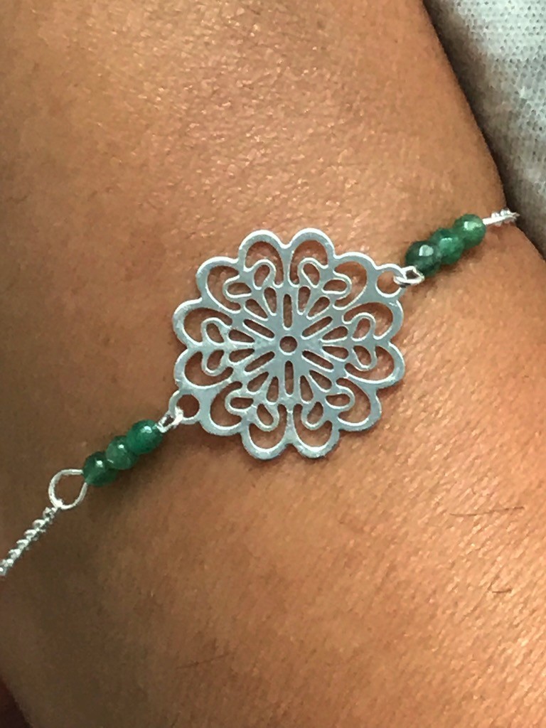 Bracelet - Rosace filigrane avec perles.