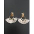 BO clips - Ovale bas perles et perles pendantes
