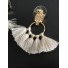 BO clips - Ovale bas perles et perles pendantes