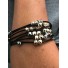 Bracelet aimant - Multirangs avec perles pyramides