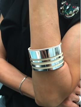 Bracelet - Large cuff with full grain background.