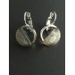 Earrings - Half resin and metallic circle.