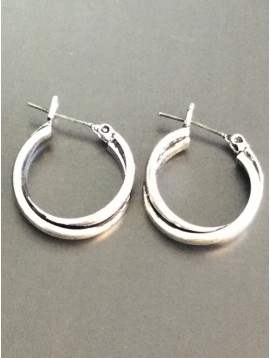 Earrings - Interlaced plain hoops.