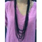 Long Necklace - Multirows laces, faceted beads and chains.