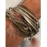 Bracelet aimant - Multirangs cordons et plumes