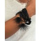 Bracelet - Multi-rows cords and feathers