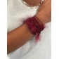 Bracelet - Multi-rows cords and feathers