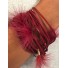 Bracelet aimant - Multirangs cordons et plumes