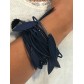 Bracelet aimant - Multirangs cordons et feuilles