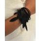 Bracelet aimant - Multirangs cordons et feuilles