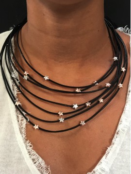 Collier - Multicordons avec étoiles