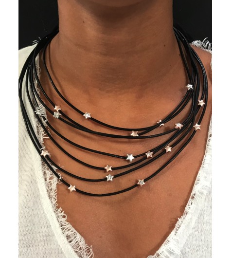 Collier - Multicordons avec étoiles