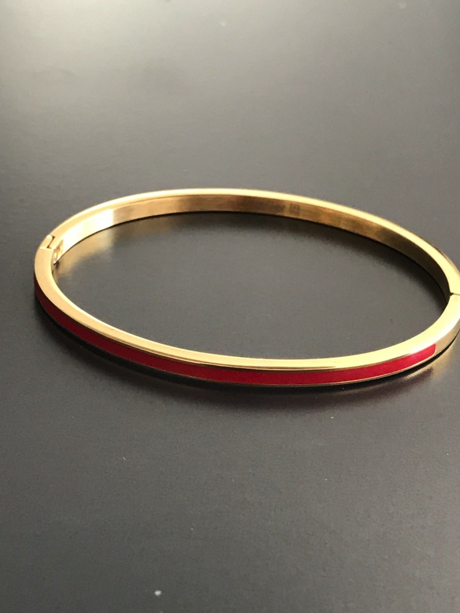 Bracelet Acier - Clip fin avec bande de couleur