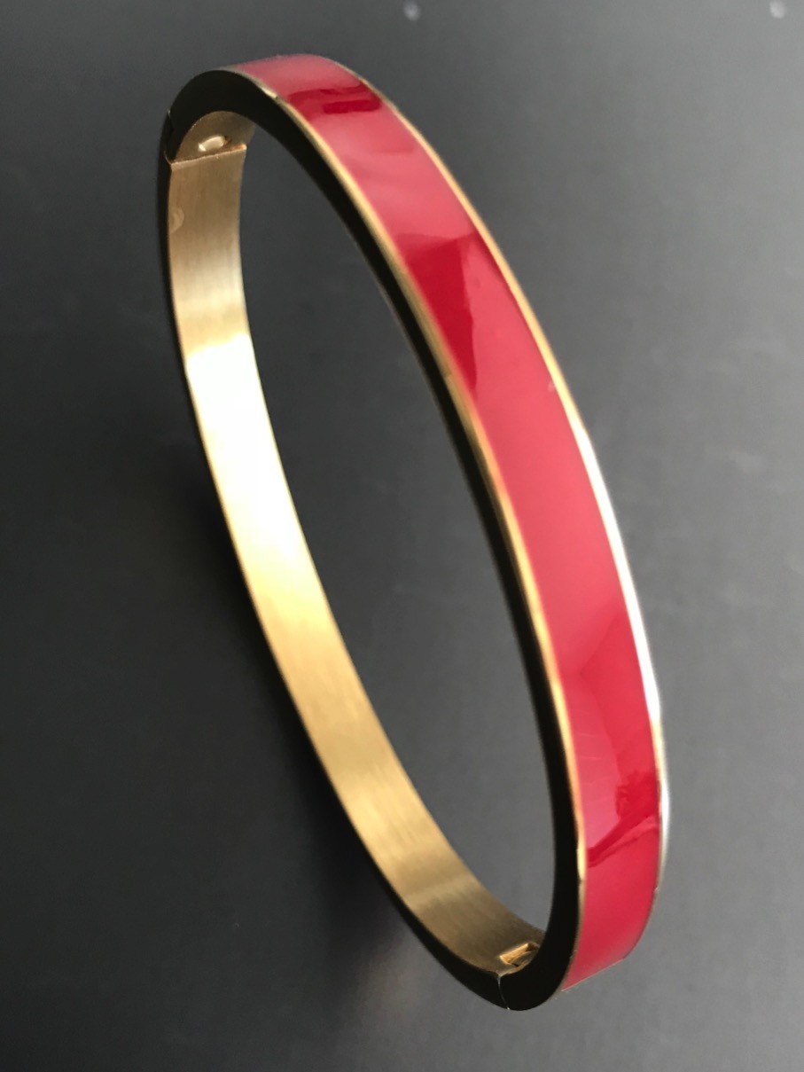 Bracelet Acier - Clip large avec bande de couleur