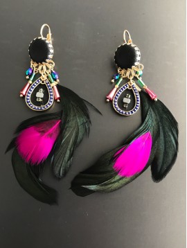 Earrings - Feathers and charms