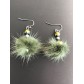 Earrings - Pompon fur and beads