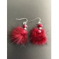 Boucles d'oreilles - Pompon fourrure et perles