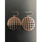  Stainless Steel Earrings - Rounded chequered.