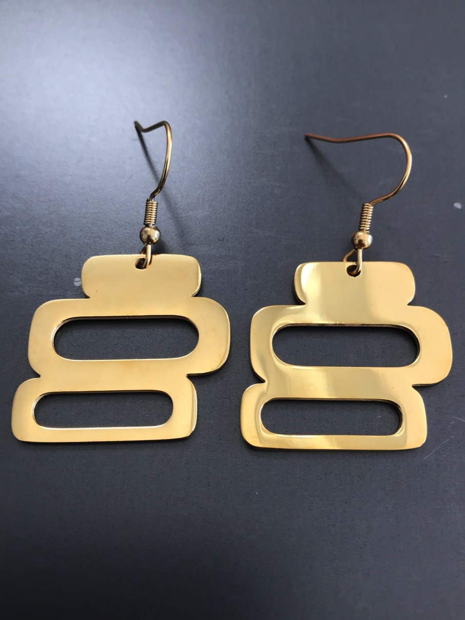 Boucles d'oreilles Acier - Rectangles.