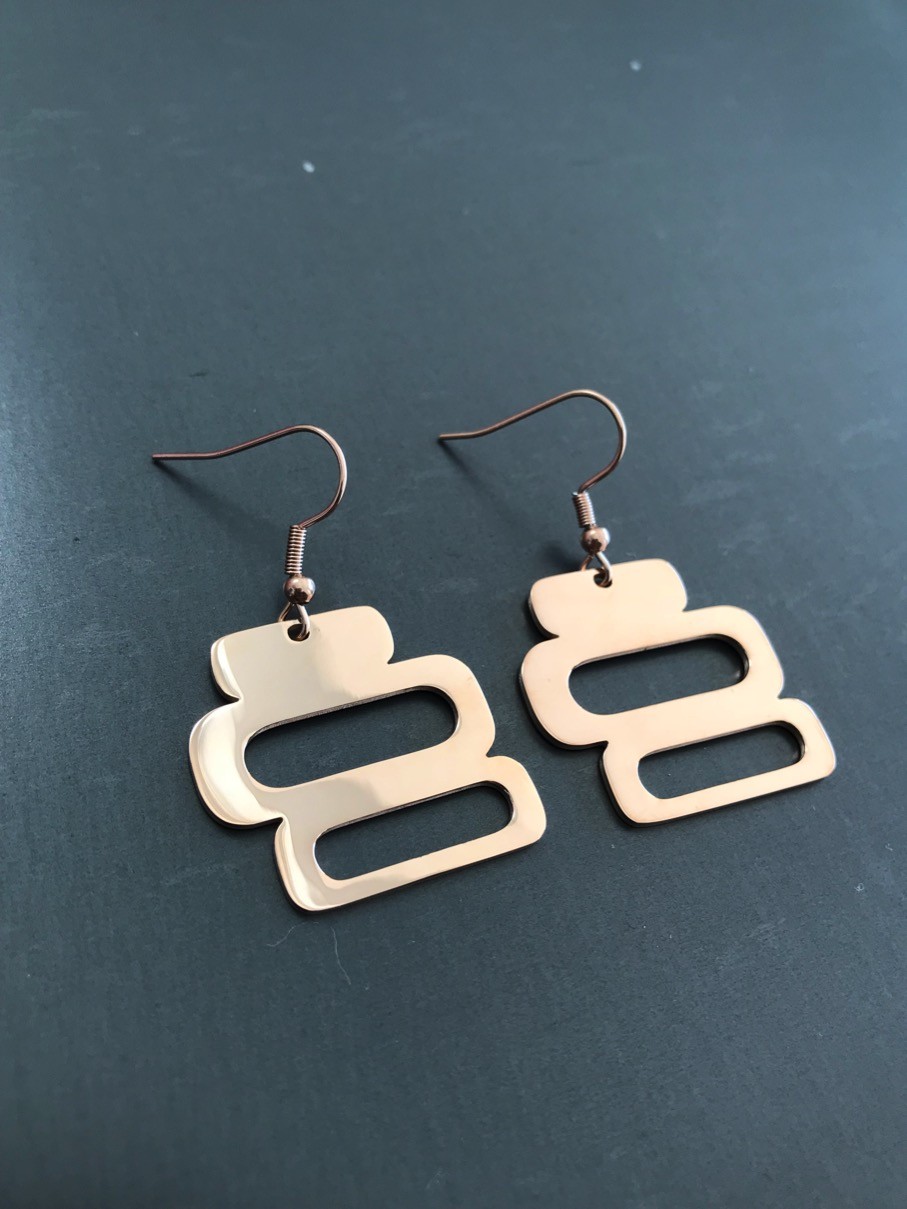 Boucles d'oreilles Acier - Rectangles.