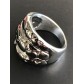 Bague Acier - 3 Rangs collés style martelés