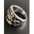 Bague Acier - 3 Rangs collés style martelés