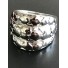 Bague Acier - 3 Rangs collés style martelés