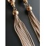 Earrings - Metallic chain tassels with spheres.