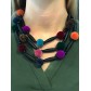 Necklace- Multi Rangs with pom pom balls and long beads.
