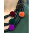 Collier - Multirangs avec boules pompons et perles longues